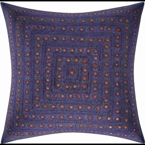 New Navy Blue Boho Embroidered covers (Set of 2) - Picture 10 of 15